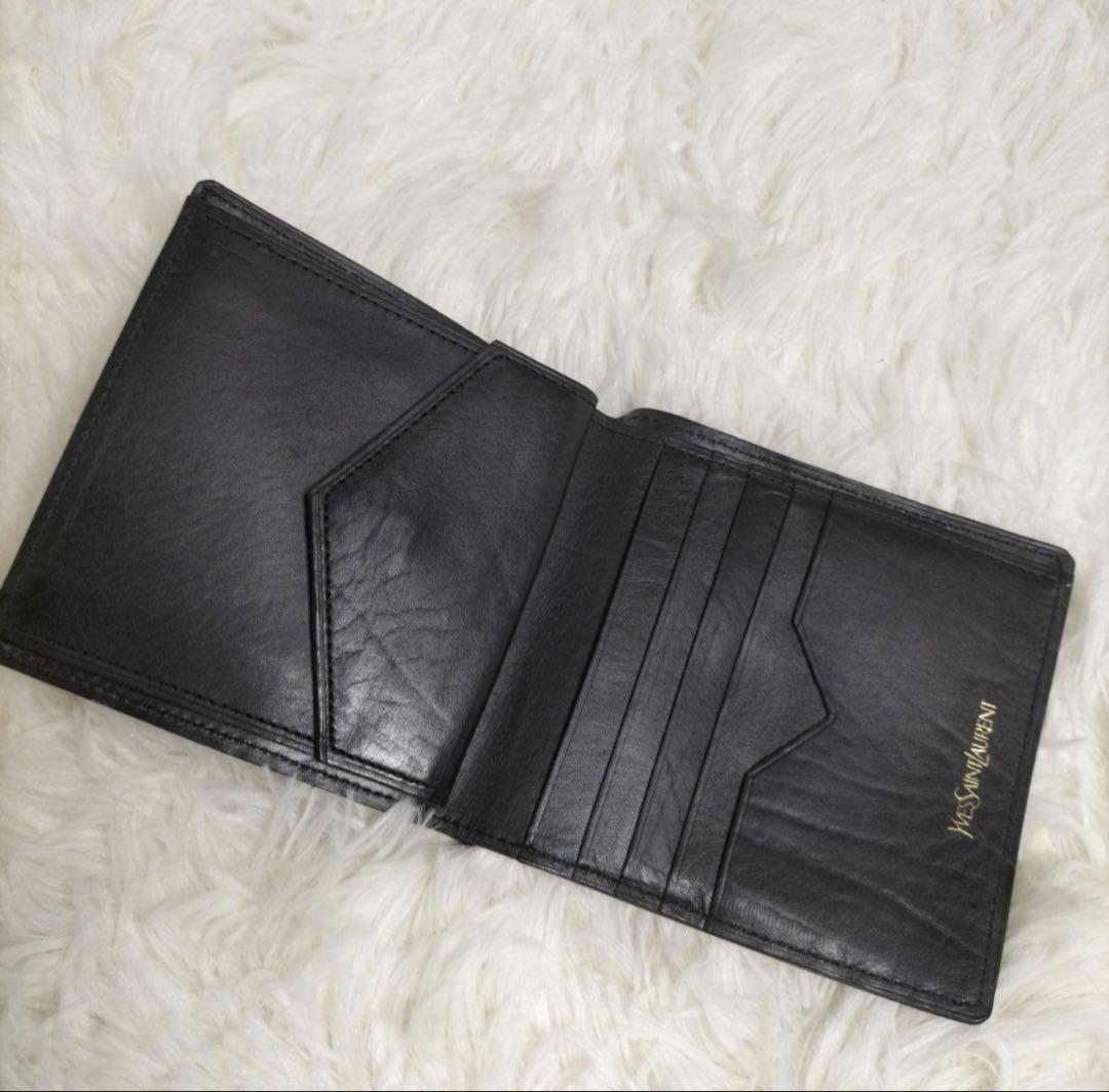YSL ブラック 二つ折り財布