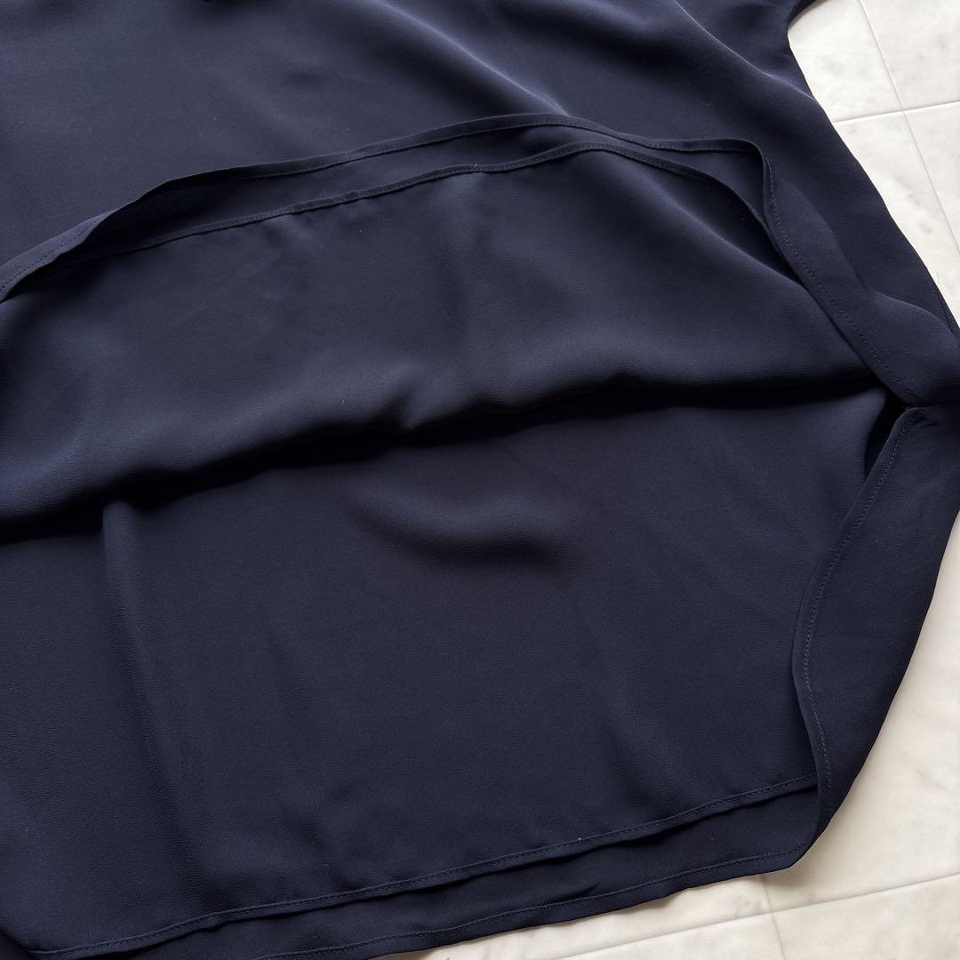 ポロラルフローレン 未使用品 シルク Vネックブラウス 大きめ 紺