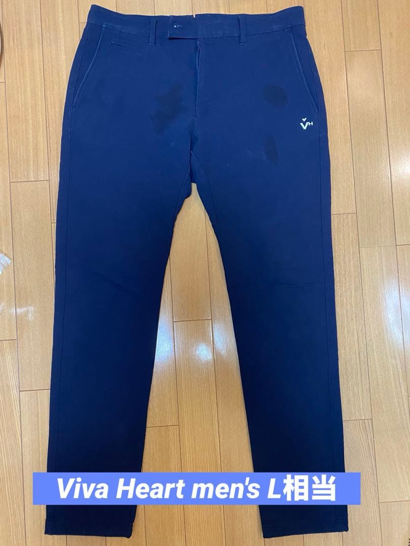 VIVA-HEATH ネイビー スリムフィットパンツ