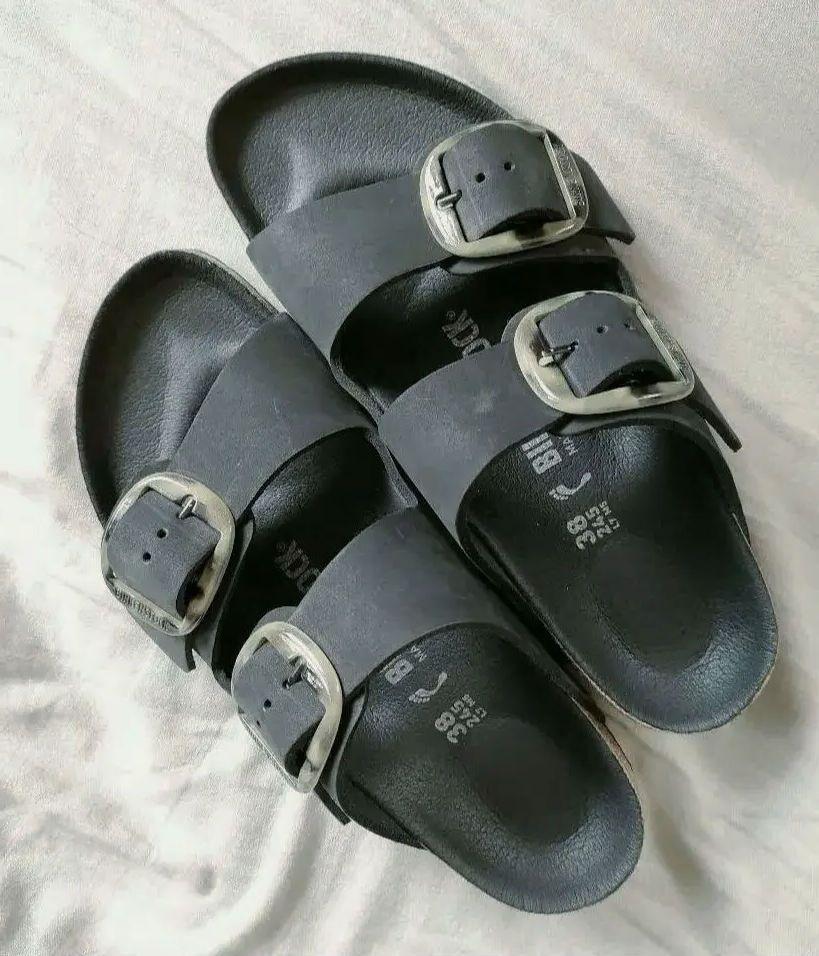 箱付き BIRKENSTOCK アリゾナ ビッグバックル黒 38 『3年保証』 8307円