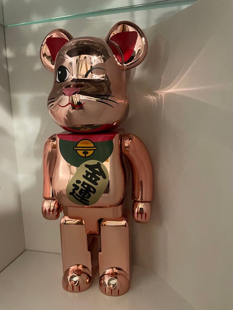 ベアブリック　招き猫　ピンク　400%