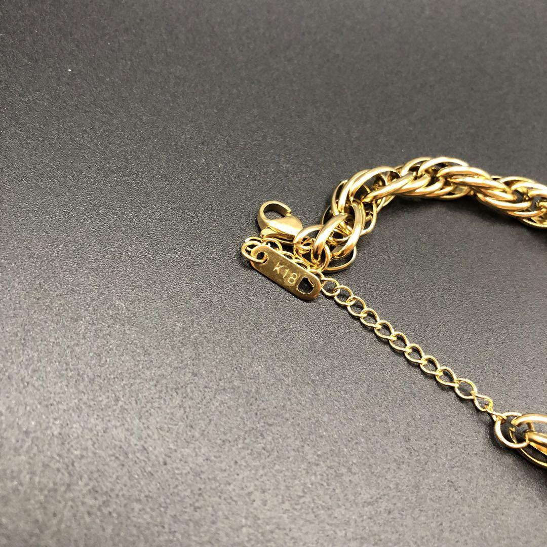 K18 刻印 ブレスレット チェーンブレス 整理品 遺品整理 ゴールド