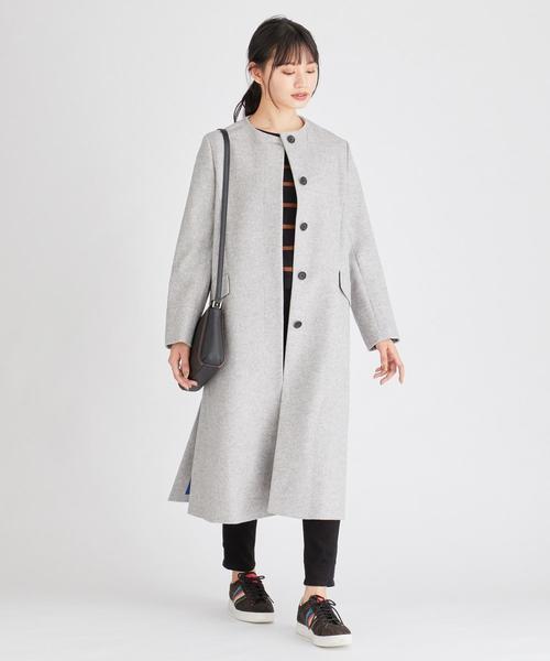 【美品】PS Paul Smith ウールカシミヤロングコート ブラック 40