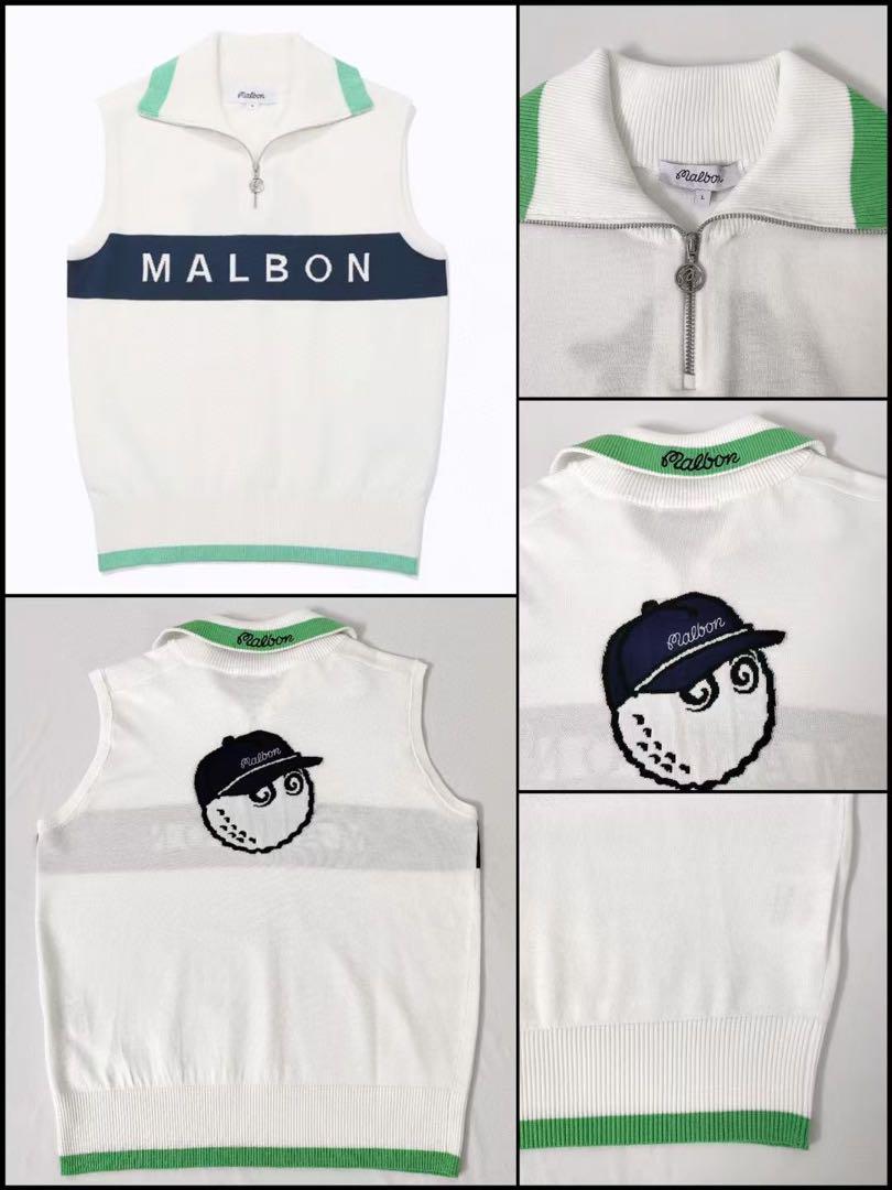 Malbon golf ゴルフ レディース 針織ベスト ゴルフウェア 夏のベスト