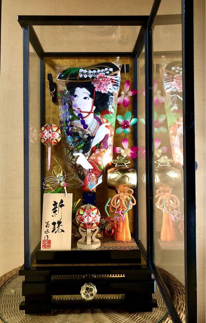 女の子 お正月飾り 羽子板 菊水作