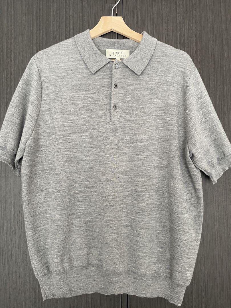 studio nicholson ニットポロシャツ