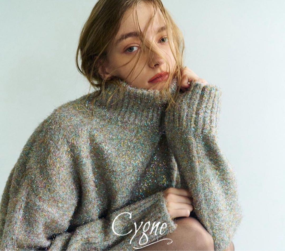 専用　Cygne ラメショートニットプルオーバー　Aurore
