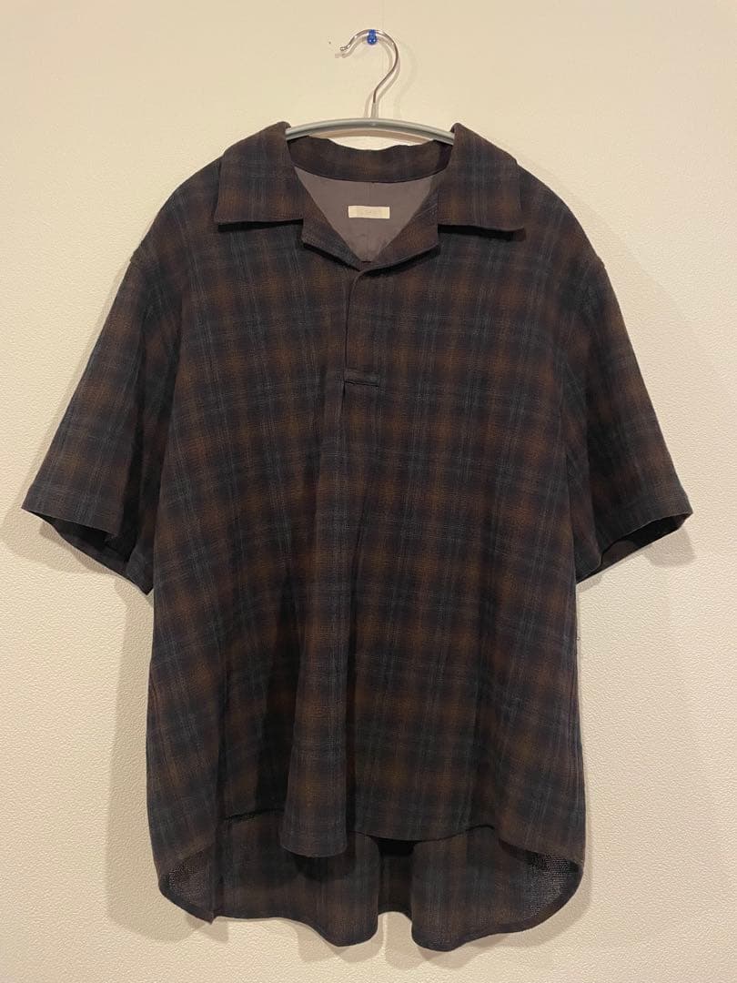 LIDNM リドム CREPE COTTON PLAID SHIRT