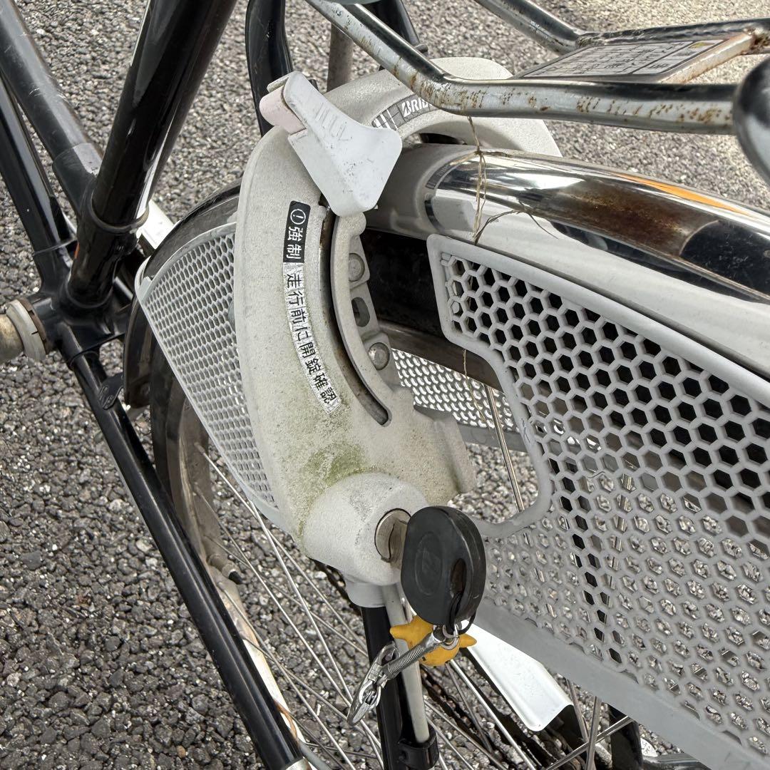 【都内/千葉引取】ブリヂストン製自転車 27インチ カゴ/鍵/5段変速付
