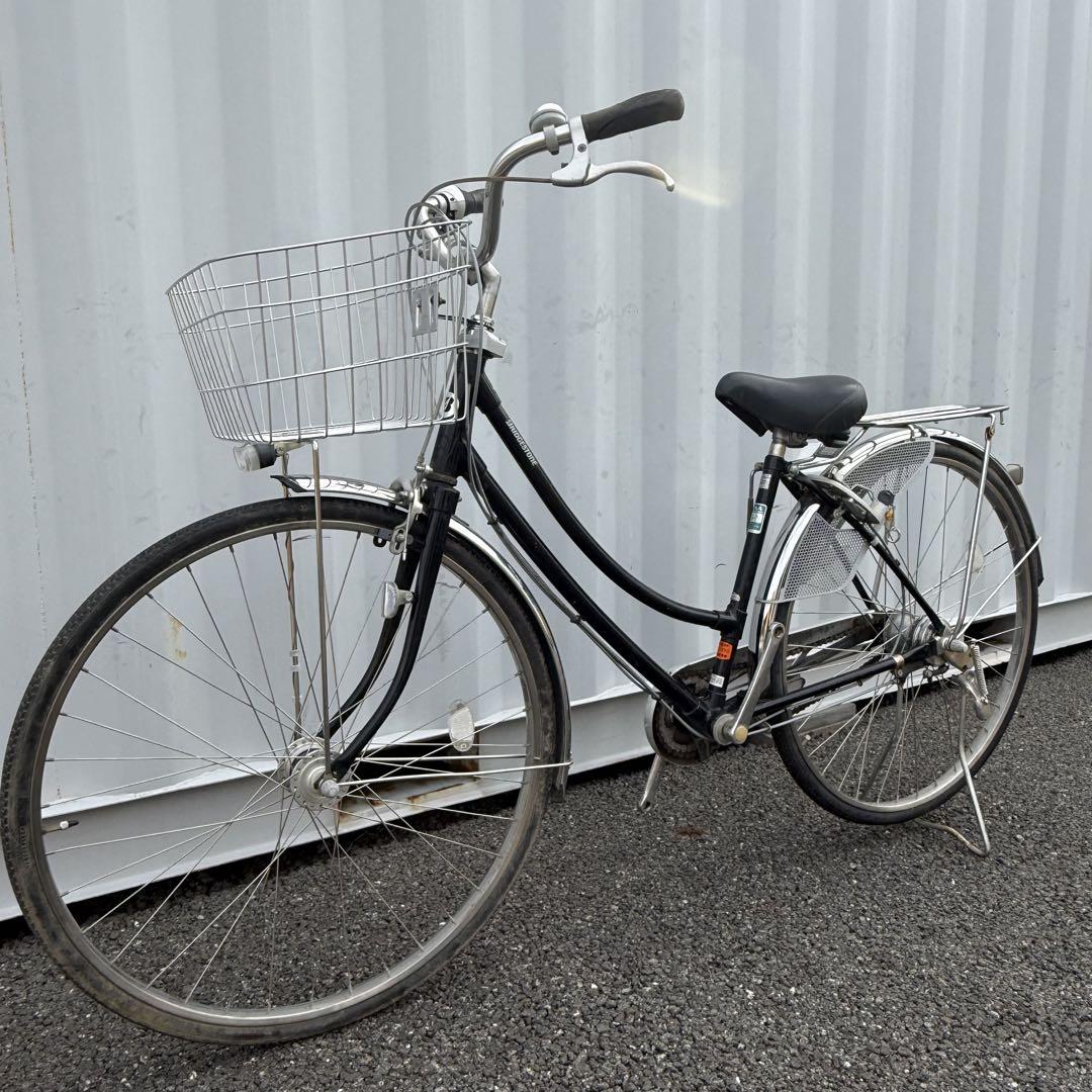 【都内/千葉引取】ブリヂストン製自転車 27インチ カゴ/鍵/5段変速付