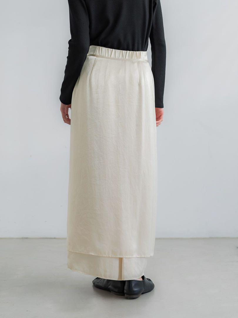 crewre クルーレ ラップレイヤードIラインスカート crewre online shop / ラップレイヤードIラインスカート