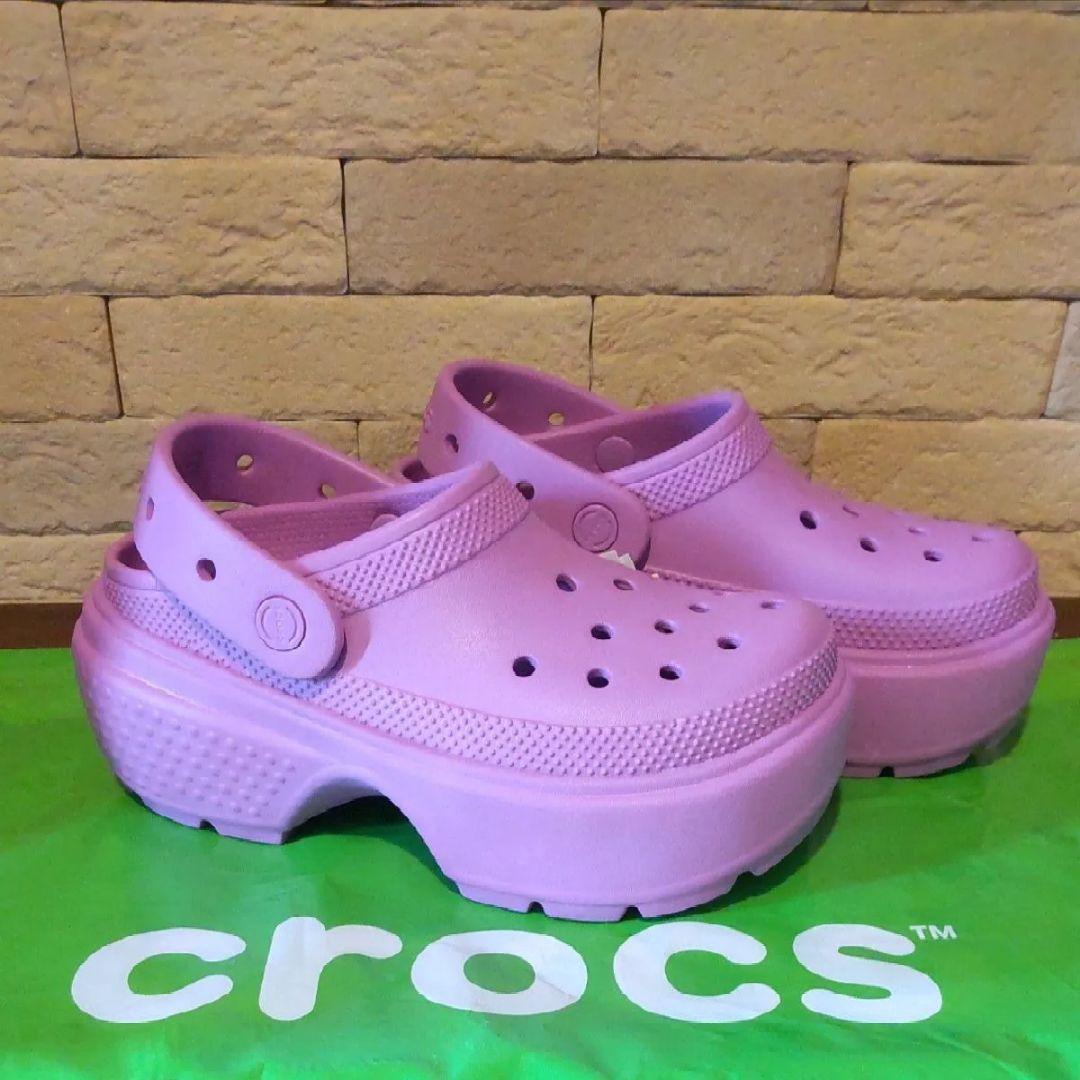 ★新品★ crocs ピンク クロッグサンダル 厚底