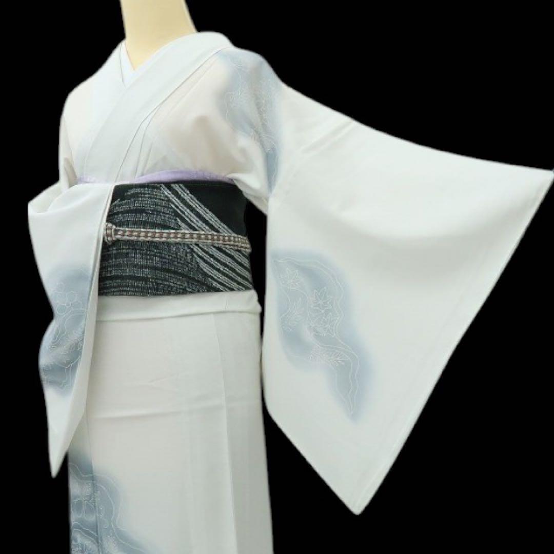 美品 洗える夏着物 誂えポリエステル 絽 訪問着 着物 A3084