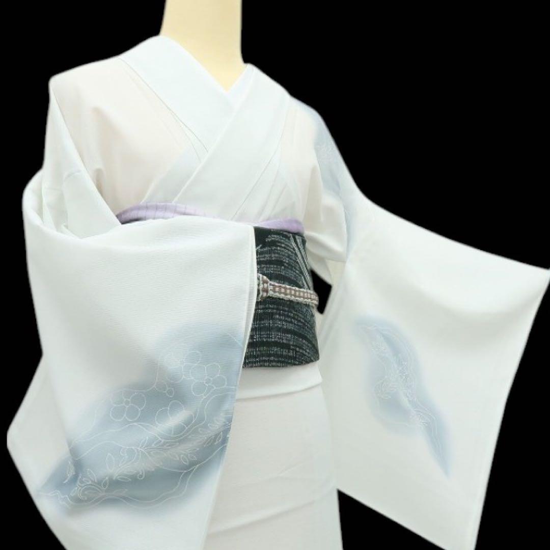 美品 洗える夏着物 誂えポリエステル 絽 訪問着 着物 A3084