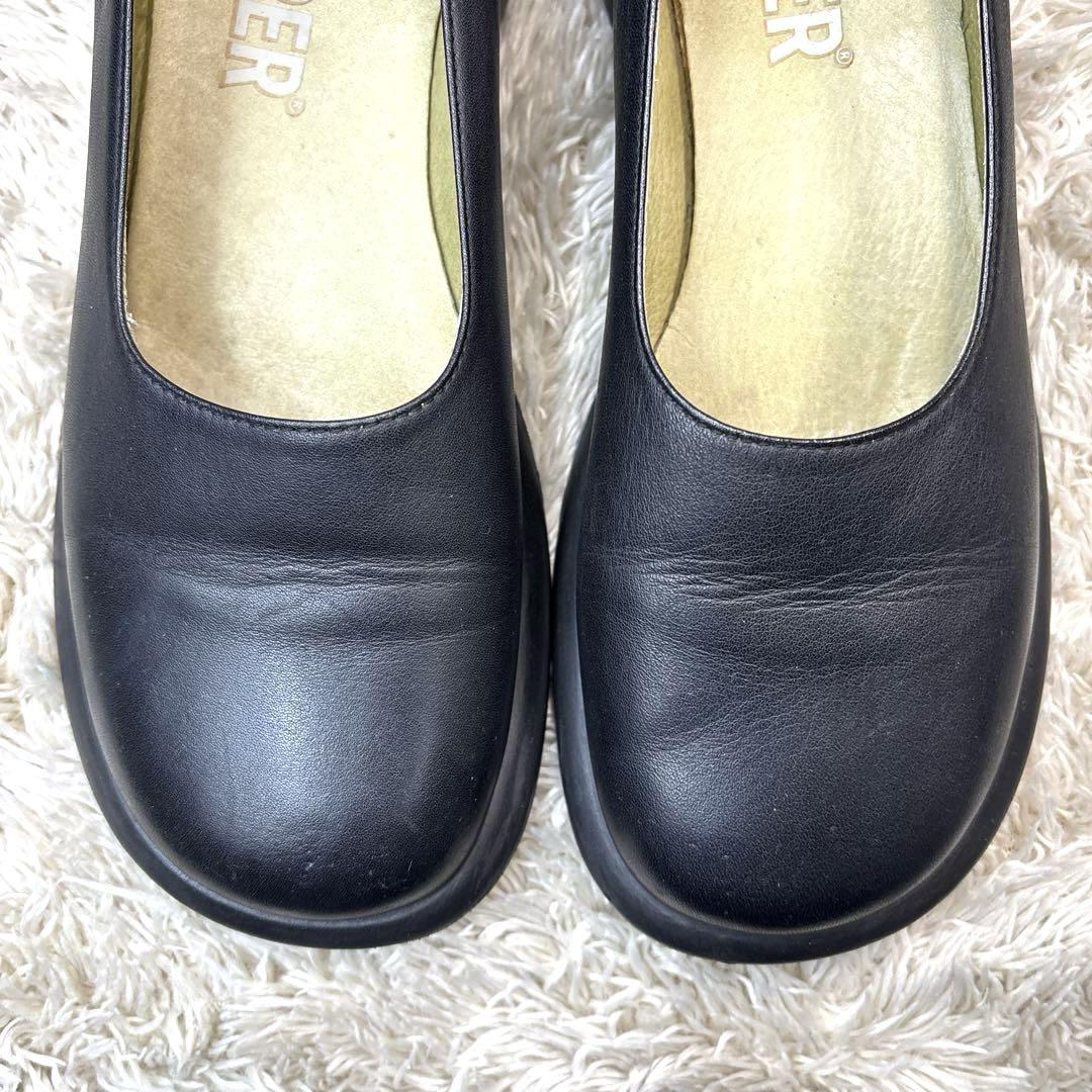 CAMPER（カンペール）/レザー　フラットシューズ　　黒　23.5㎝
