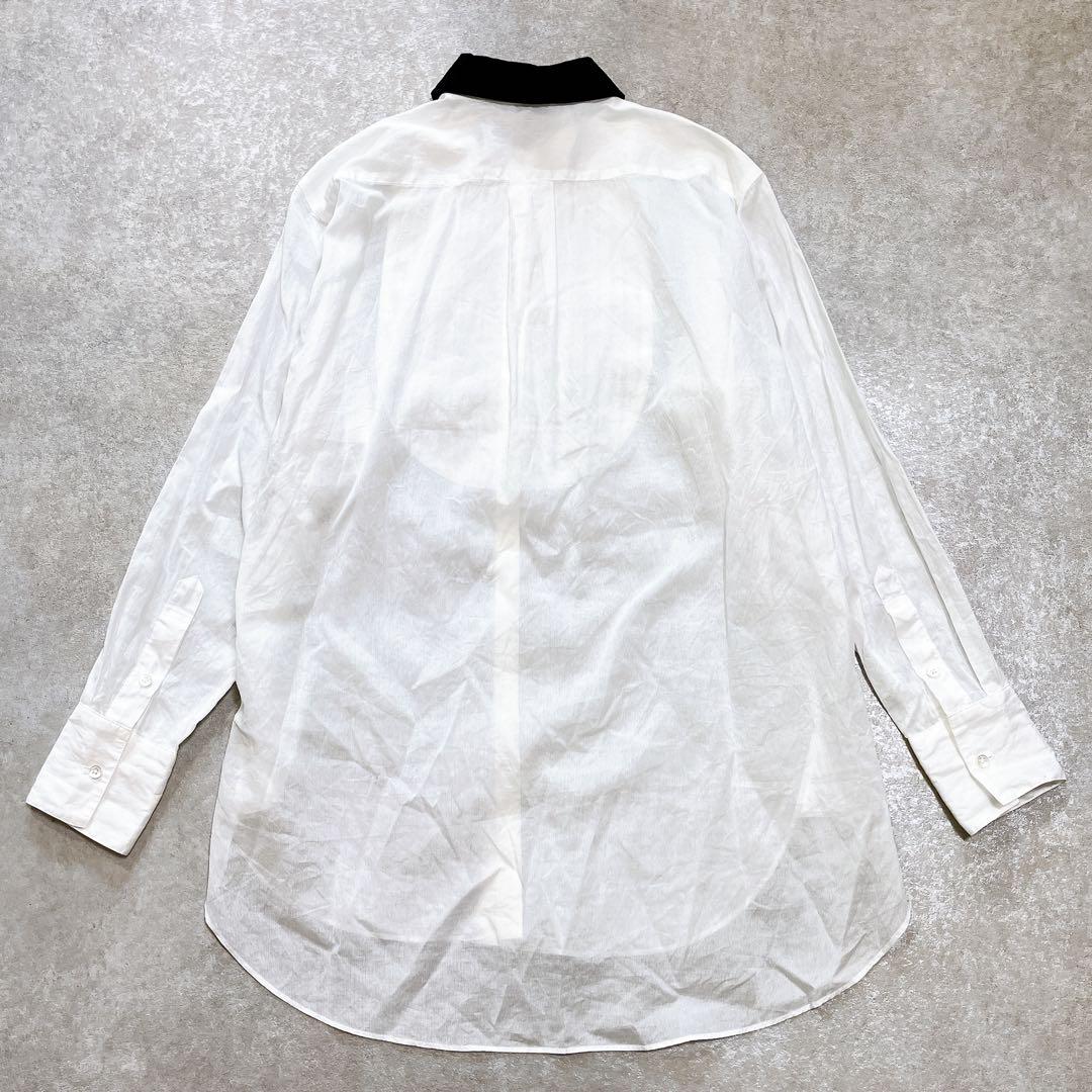 現行完売品✨ロク シアー2wayシャツ バイカラー襟付 36 M 現行完売品✨ロク シアー2wayシャツ バイカラー襟付 36 M