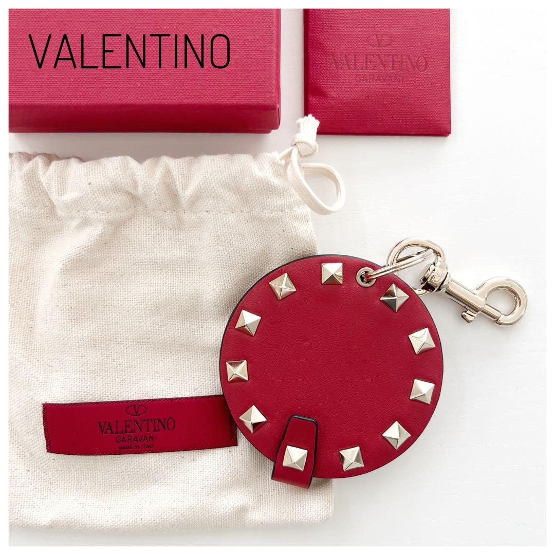 美品　VALENTINO バレチノ　小物　ミラー　赤　箱付き　レディース