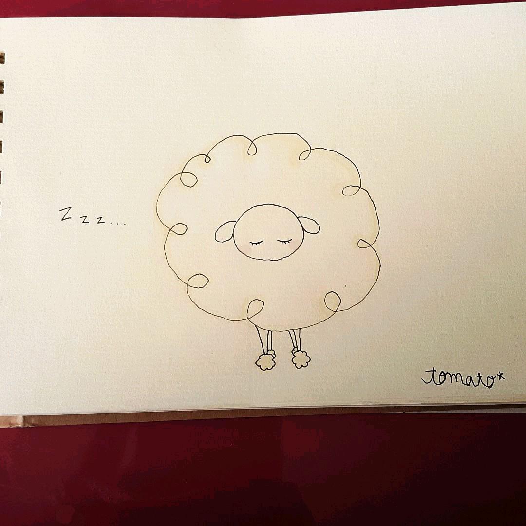 ひつじ 手描きイラスト メルカリ