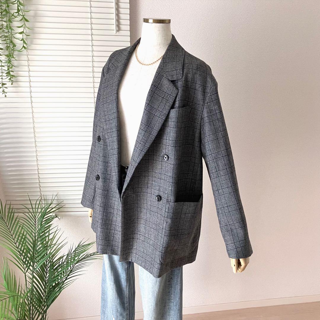 FRAMeWORK グレンチェックダブルジャケット 36