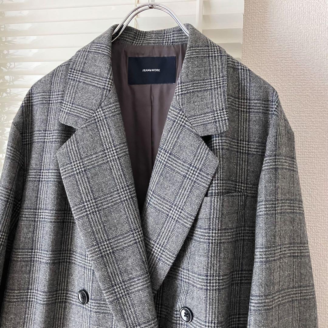 FRAMeWORK グレンチェックダブルジャケット 36