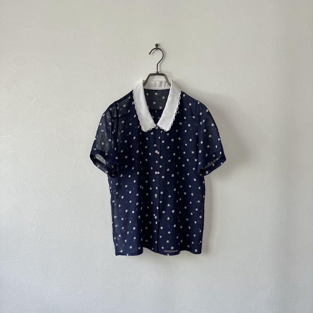 fitme【M】シアーブラウス シアーシャツ シースルー レトロ 古着