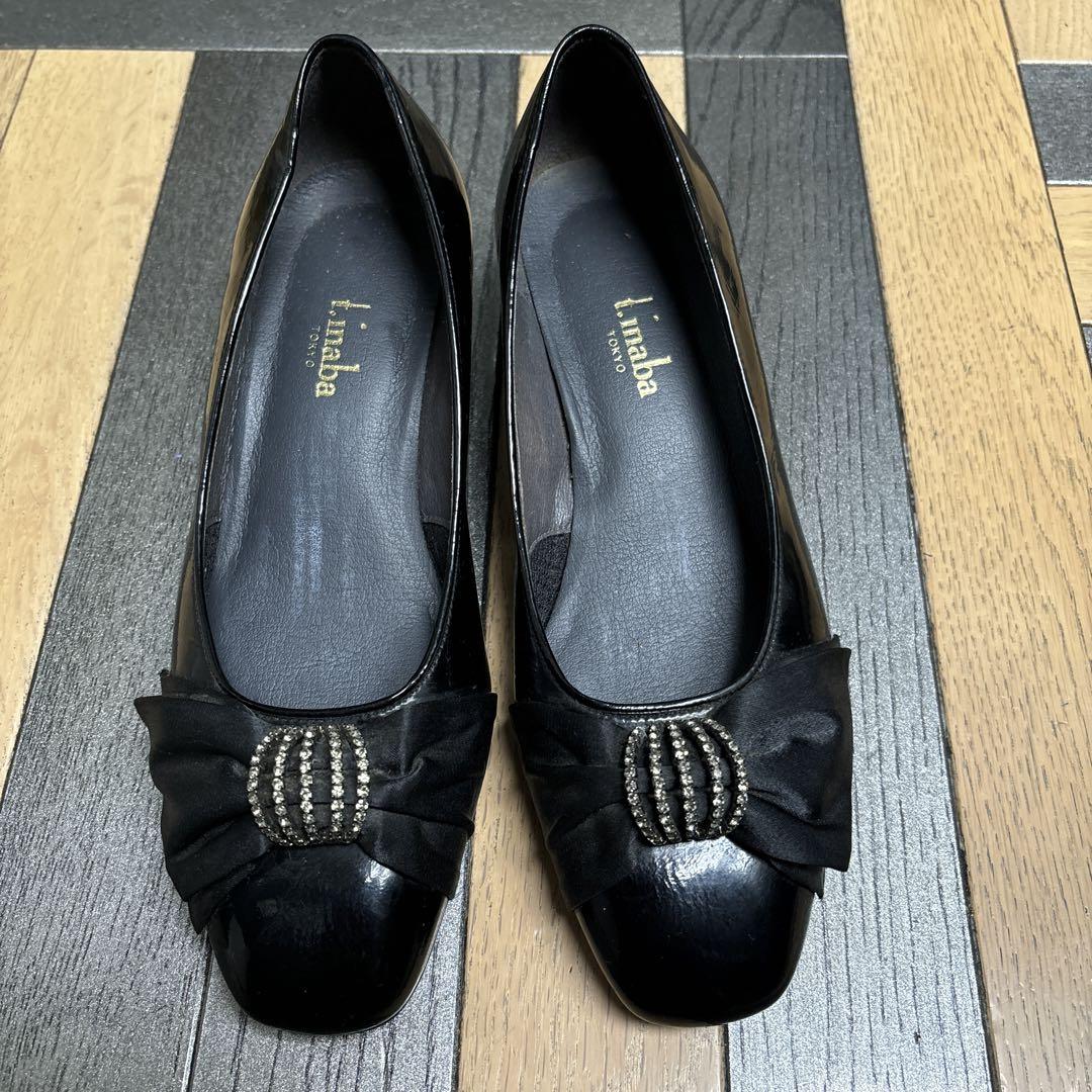 t.Inaba 22.5cm 黒エナメル　かわいいハイヒール