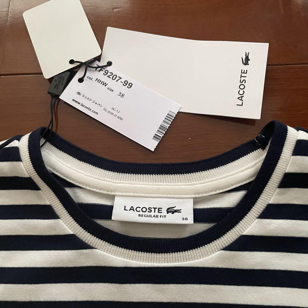 ラコステ　ベーシックボーダーTシャツ　紺白　LACOSTE