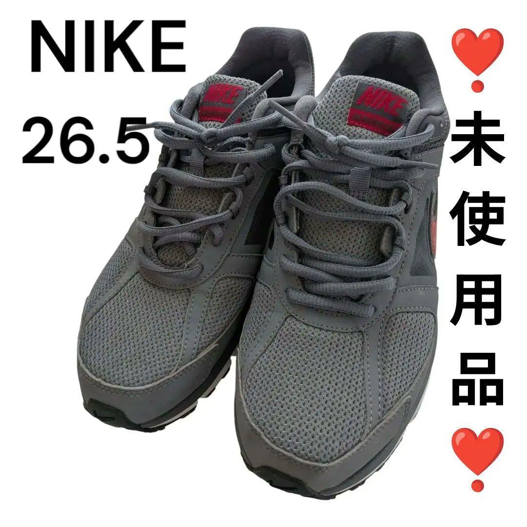 ❣️美品❣️赤い差し色が素敵❤NIKE スニーカー 26.5 グレー