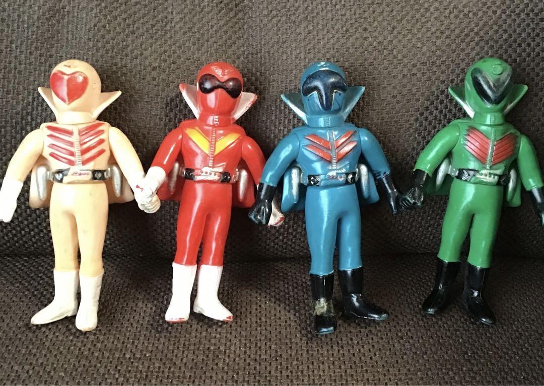 レア ゴレンジャー ソフビ 4体セット 昭和レトロ ポピー ビンテージ 当時物
