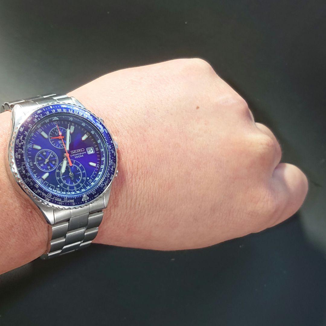 SEIKO 美品 パイロット クロノグラフ 7T92-0CF0腕時計