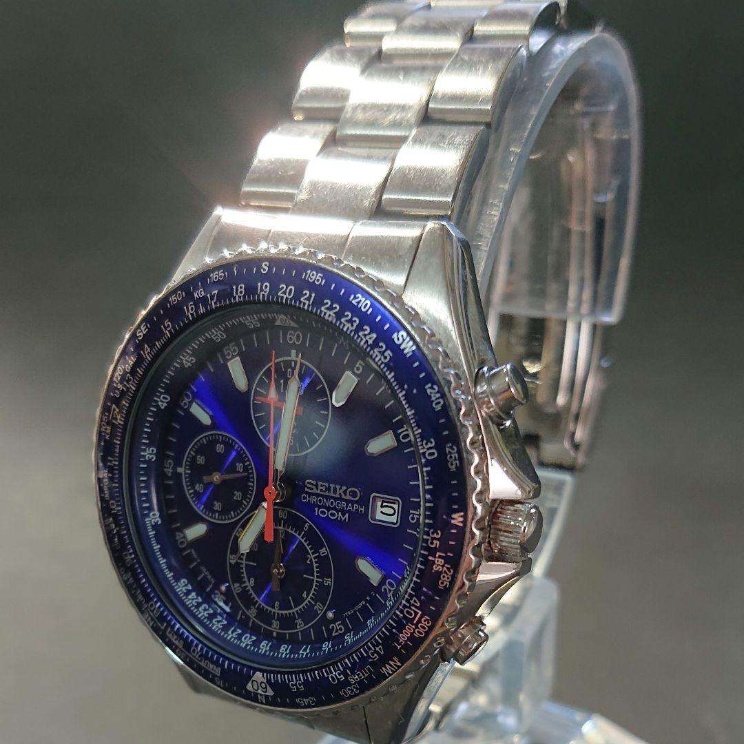 SEIKO 美品 パイロット クロノグラフ 7T92-0CF0腕時計