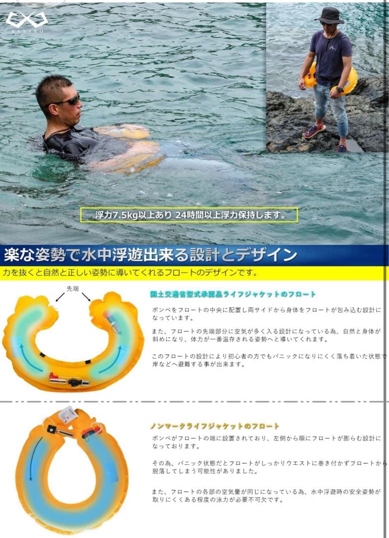 新品 桜マーク ライフジャケット 自動膨脹式 ボンベ付き 型式承認 レッド