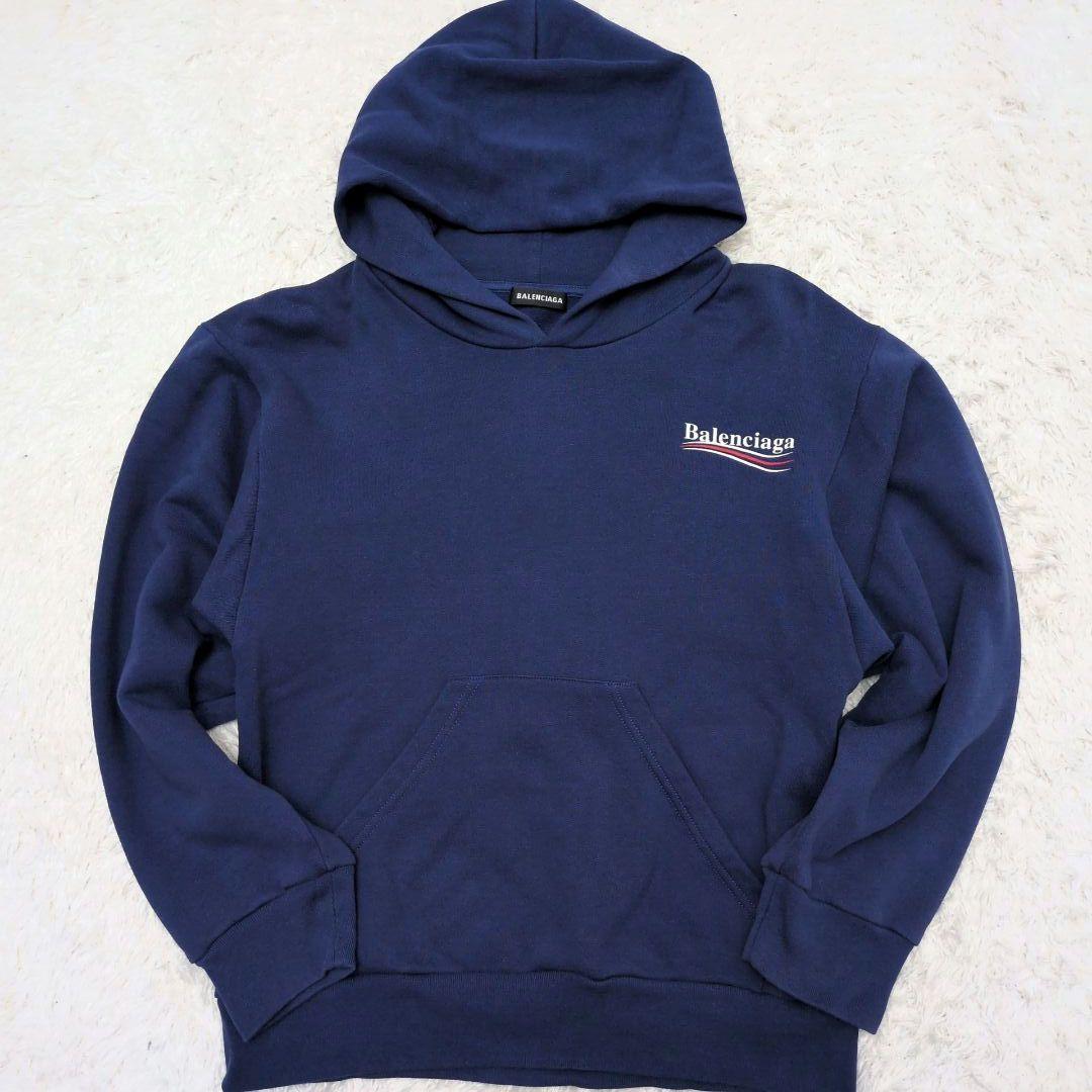 バレンシアガ キャンペーンロゴ パーカー プルオーバー 長袖 スウェットXS SS BALENCIAGA