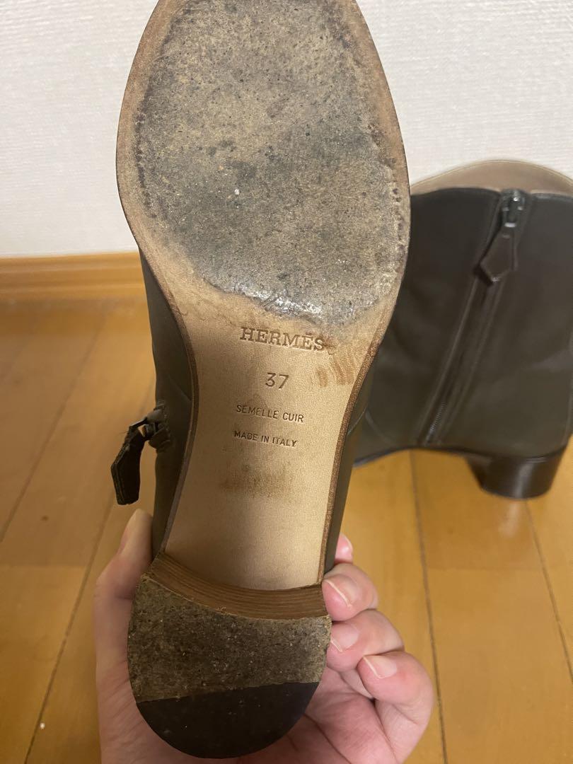 HERMES サイドジップショートブーツ