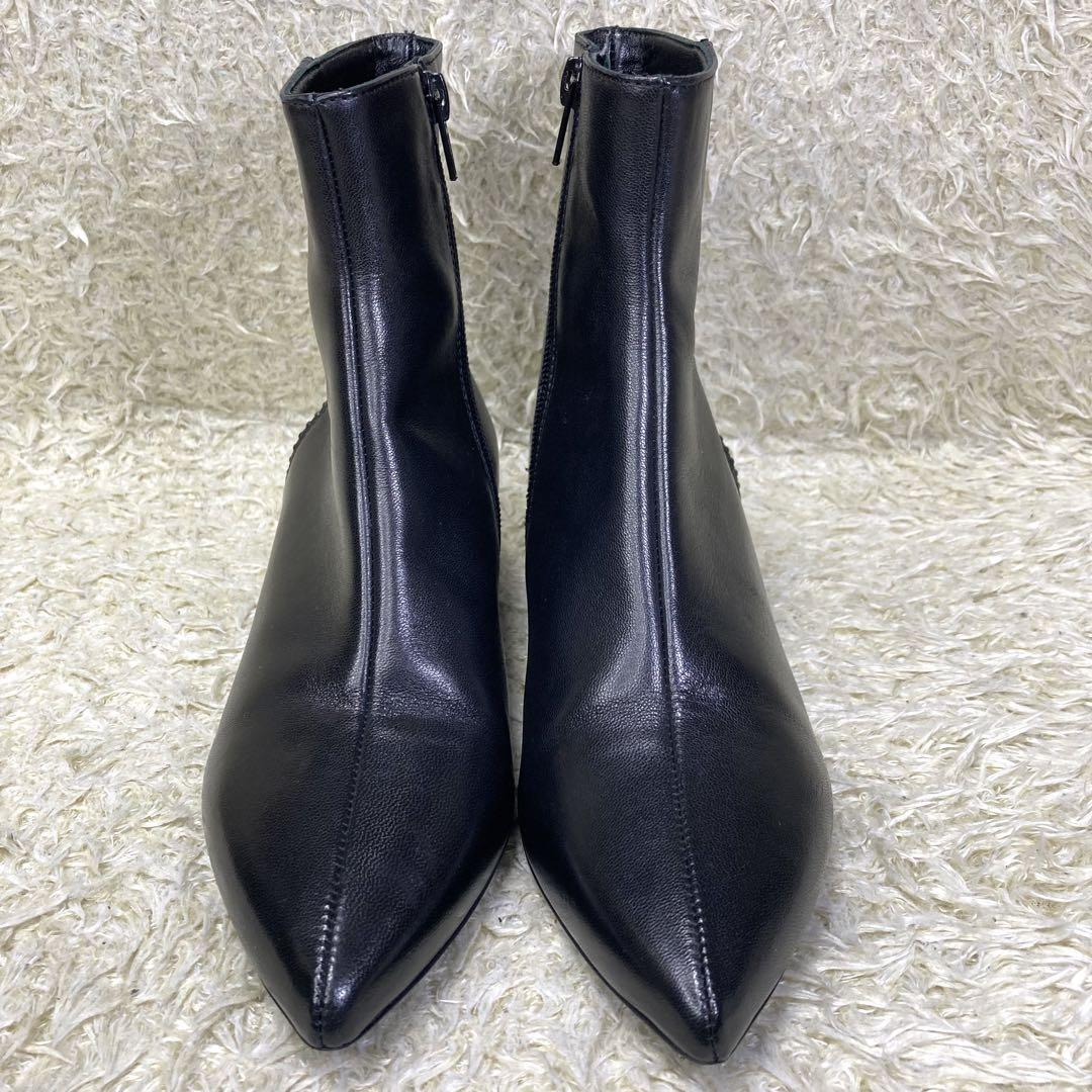 『美品』ファビオルスコーニ　ショートブーツ　サイドジップ  スタッズ　ブラック