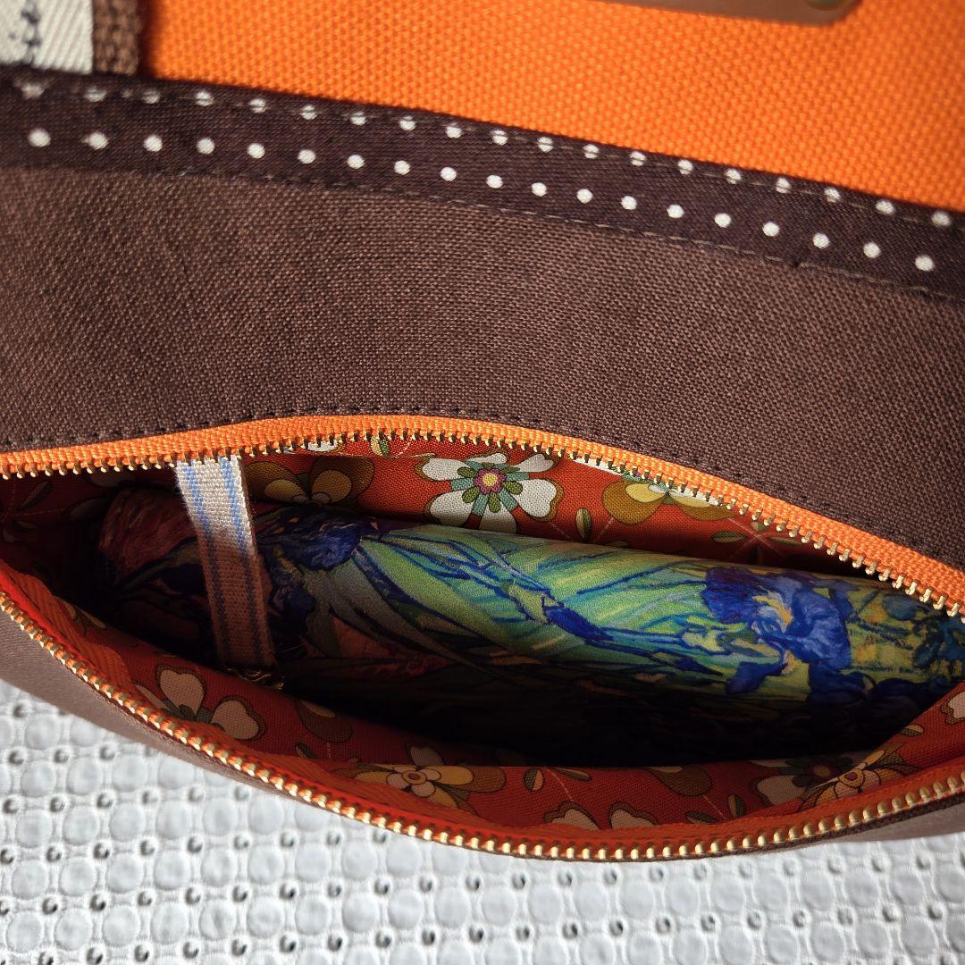 queenbee　ボストン型3way バッグ（L）帆布×ドット