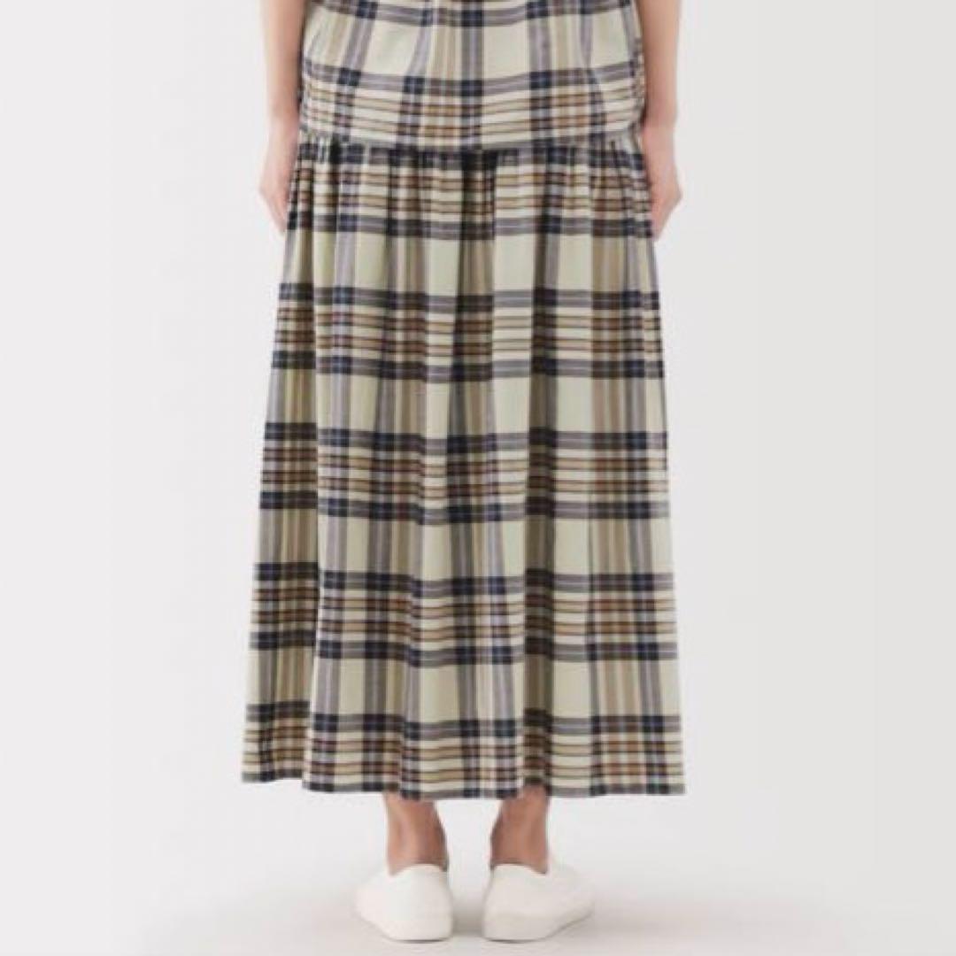 MUJI マドラスチェック セットアップ 上下セット XL・アイボリーチェック
