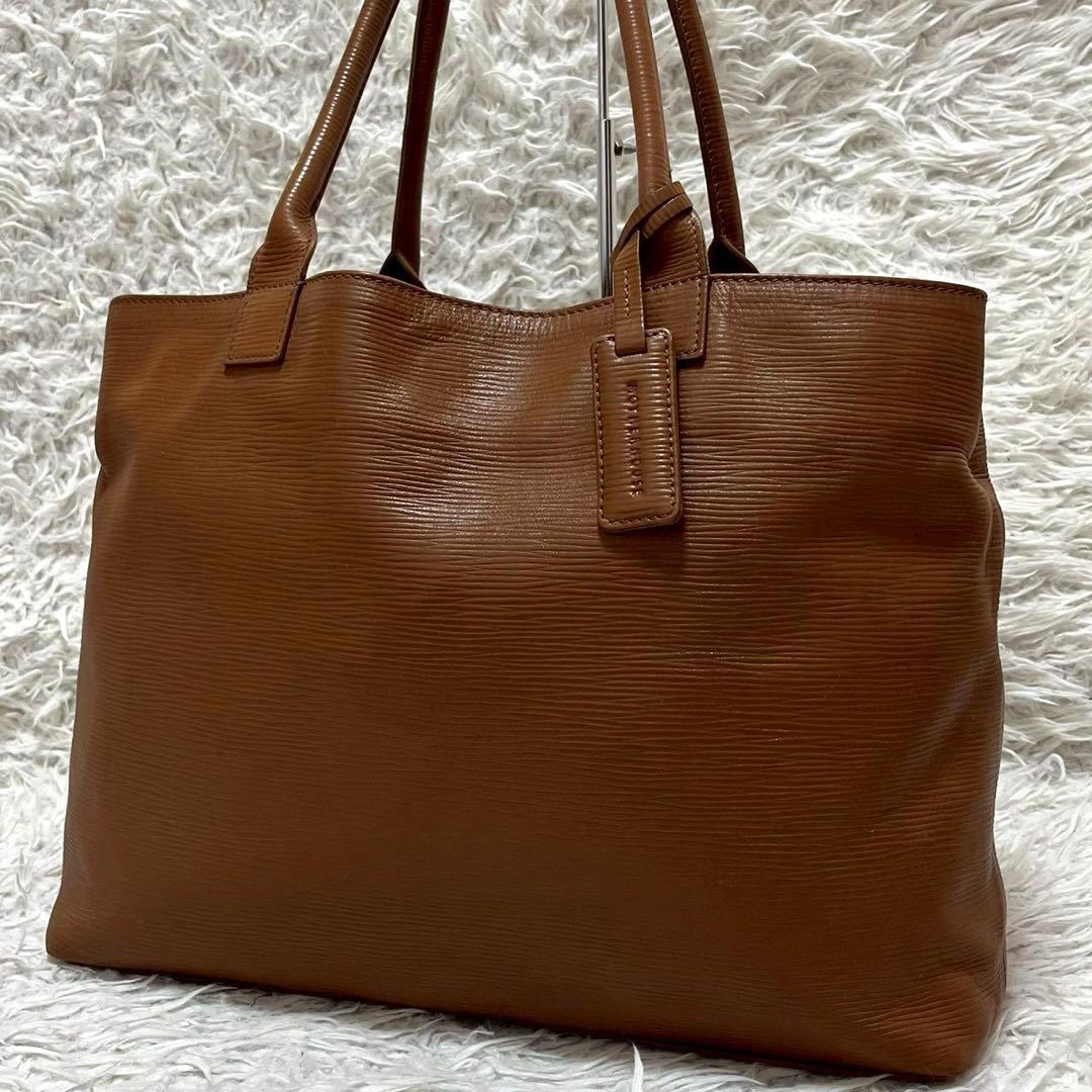 マザーハウス トートバッグ エピレザー ブラウン 本革 A4サイズ収納 肩掛けMotherhouse