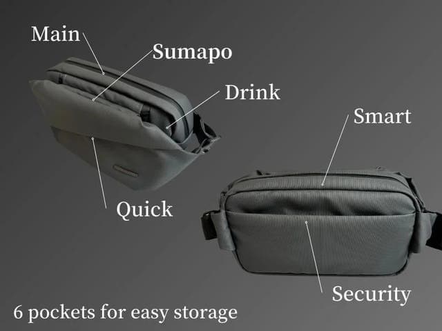 防水 QUICKPACK traspo ボディバッグ　ホワイト ライトグレー