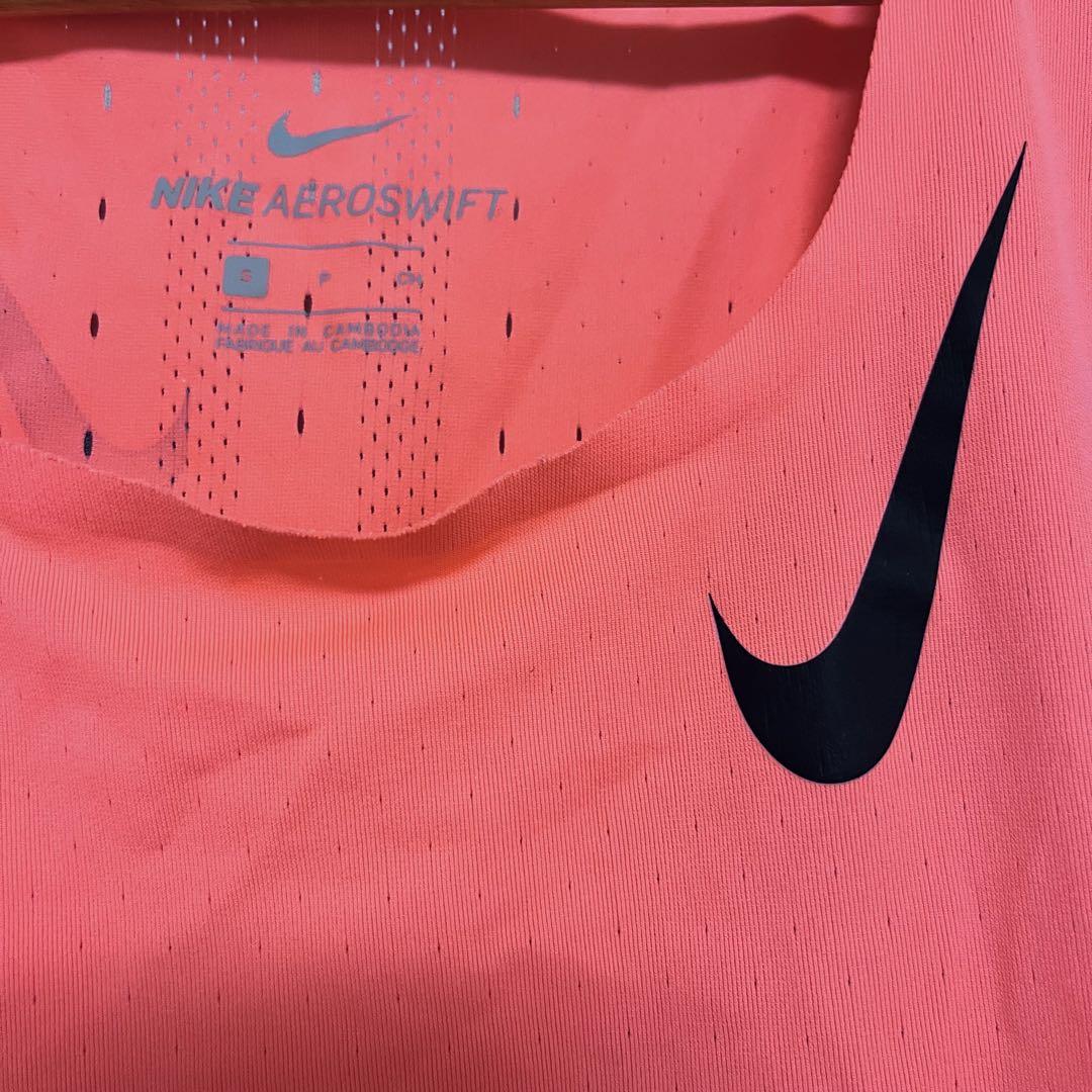 メロンクリームソーダ　Nike シングレット/エアロスイフト/オレンジ