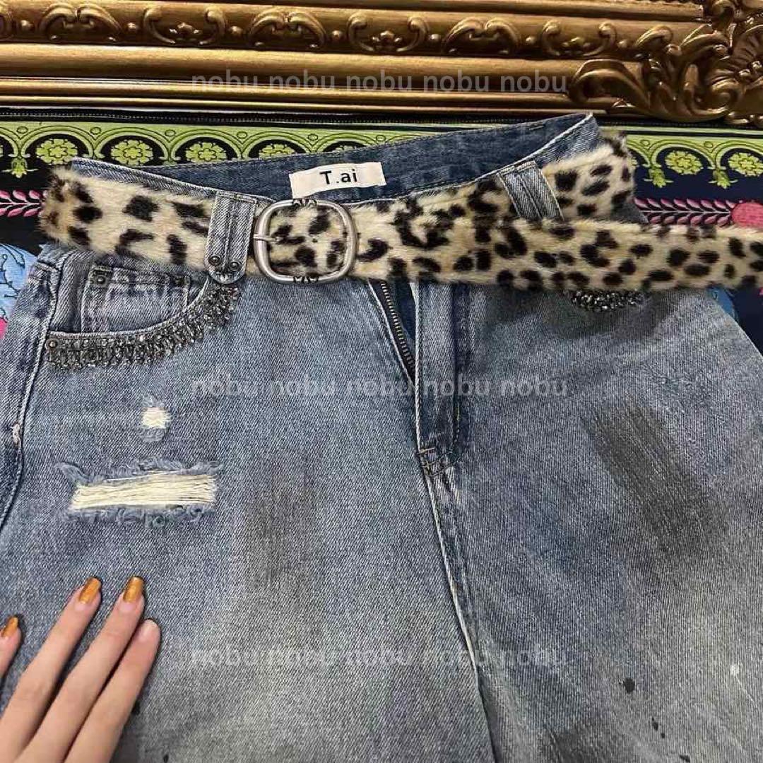 Y2K fur belt ファーベルト AFB sk8 leopard 00s - メルカリ