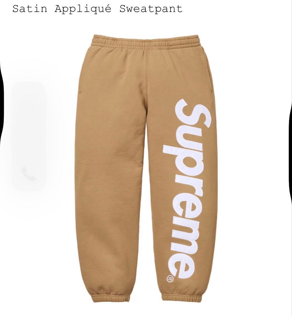 Satin Appliqué SweatpantパンツS SUPREME