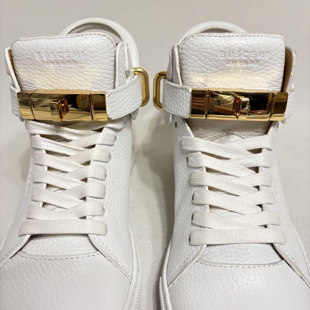 BUSCEMI ◆ブシェミ レザー ハイカット スニーカー◆関税送料込 BUSCEMI(ブシェミ) / レザーハイカットスニーカー/南京錠/42