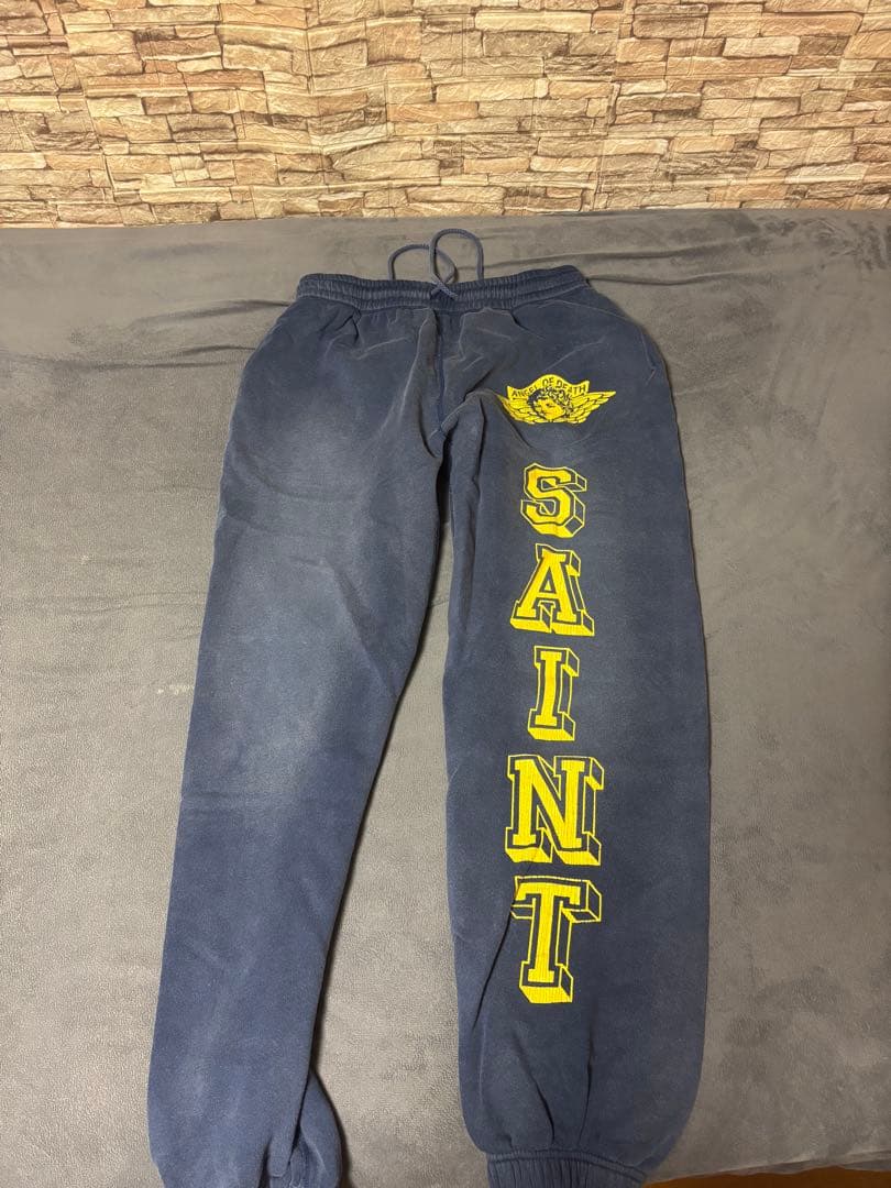 24aw SAINT MICHAEL ANGEL スウェットパンツ Lネイビー