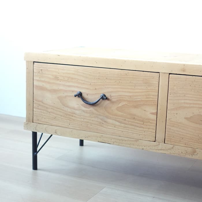 アンティーク ローチェスト 鉄脚 和タンス テレビ台 木味 古家具