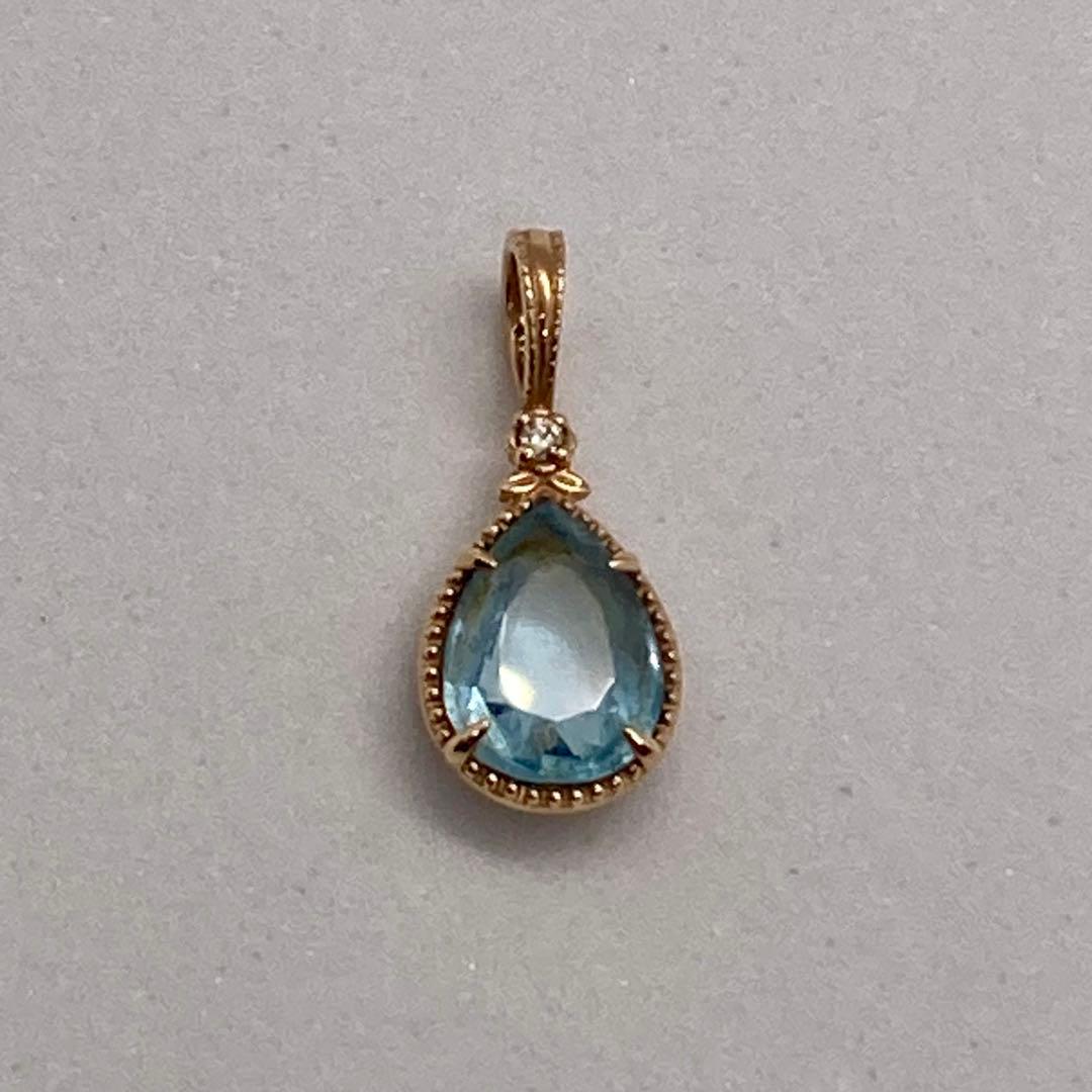 agete チャーム アクアマリンとダイヤモンド