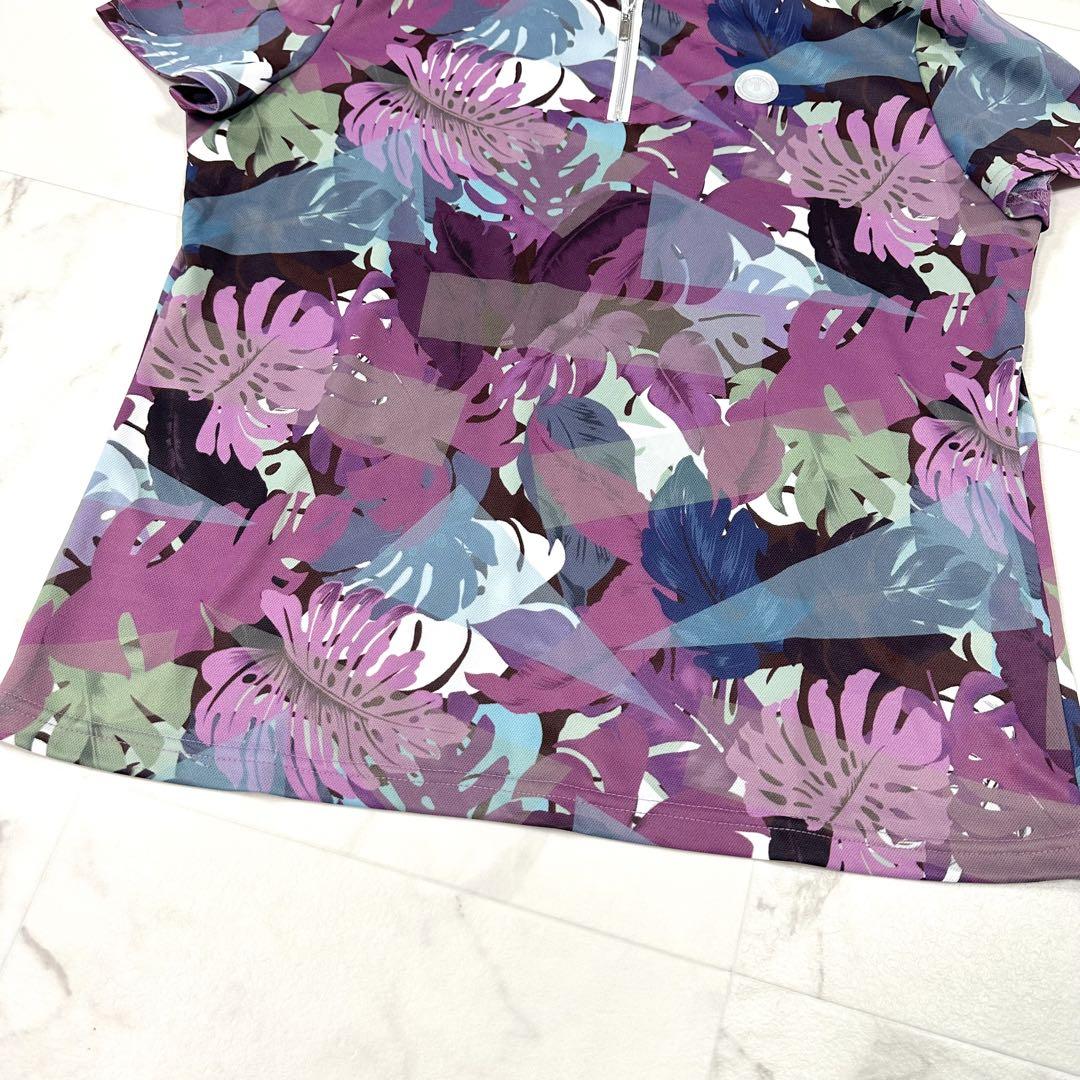 【極美品】LANVIN SPORT 花柄　ボタニカル　パープル　XL相当