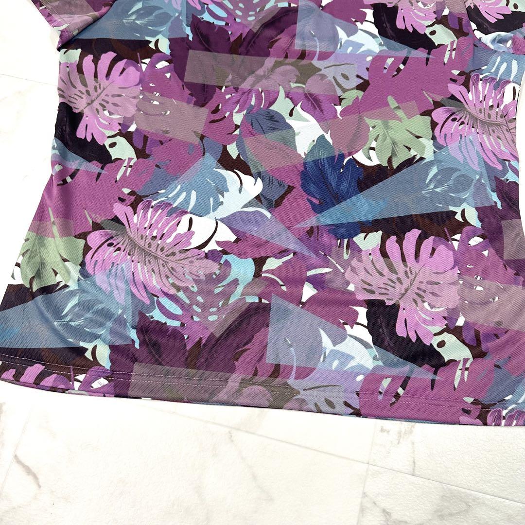 【極美品】LANVIN SPORT 花柄　ボタニカル　パープル　XL相当