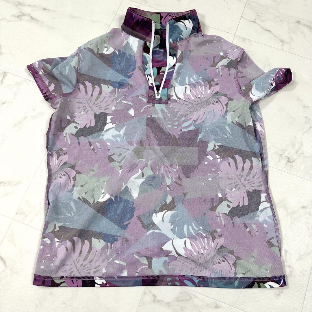 【極美品】LANVIN SPORT 花柄　ボタニカル　パープル　XL相当