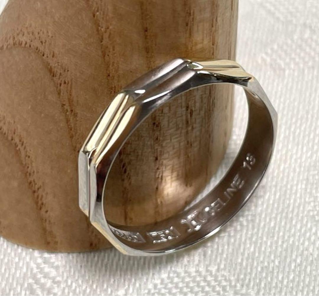 美品 CELINE セリーヌ PT850 K18 リング 約13号